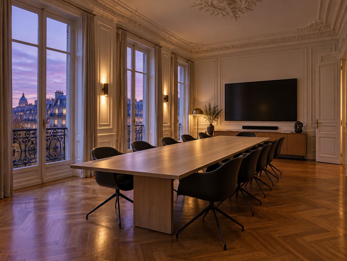 Salle de formation moderne dans un immeuble haussmannien à Paris